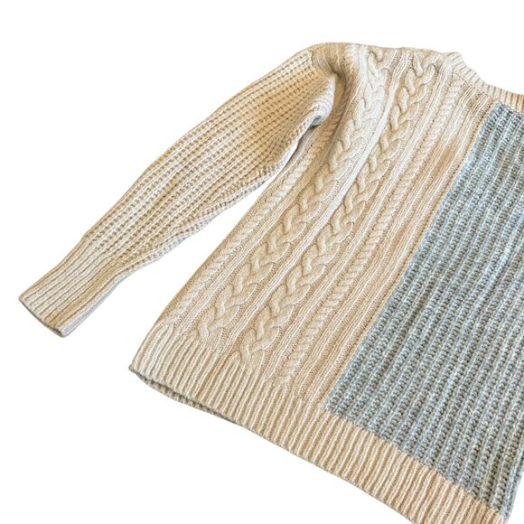 Banana Republic Colorblock Thick Weave Sweater Pullover V-Neck Stretch Small - Picture 10 of 12